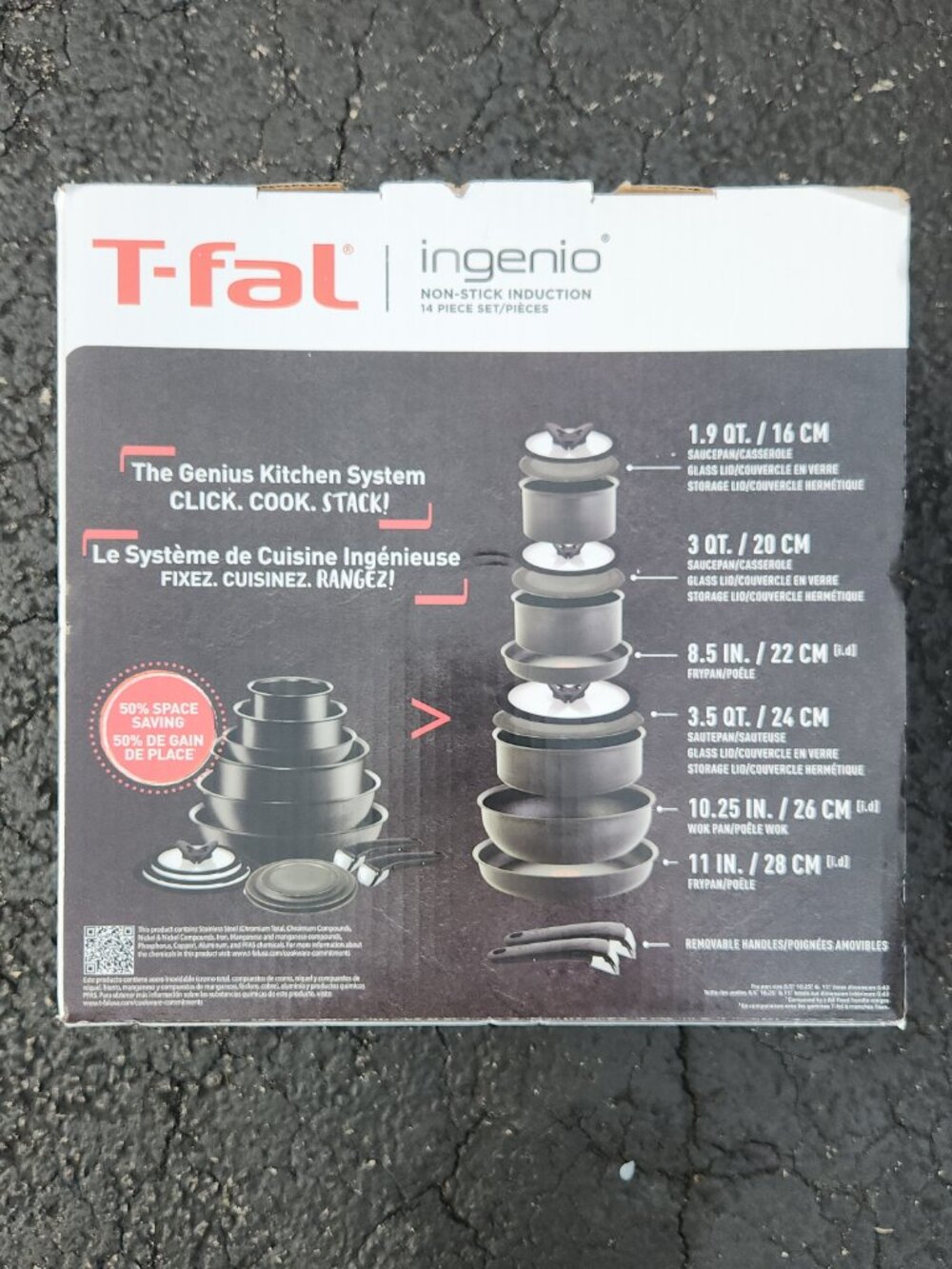 T-fal Ingenio Expertise Non Stick Cookware Set 14 Piece, Induction Oven Broiler